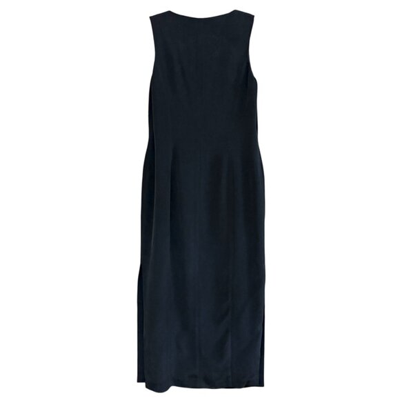 Patrick Collection Long Black Silk Vest Full Length With Side Slits Size 4 - Picture 4 of 11